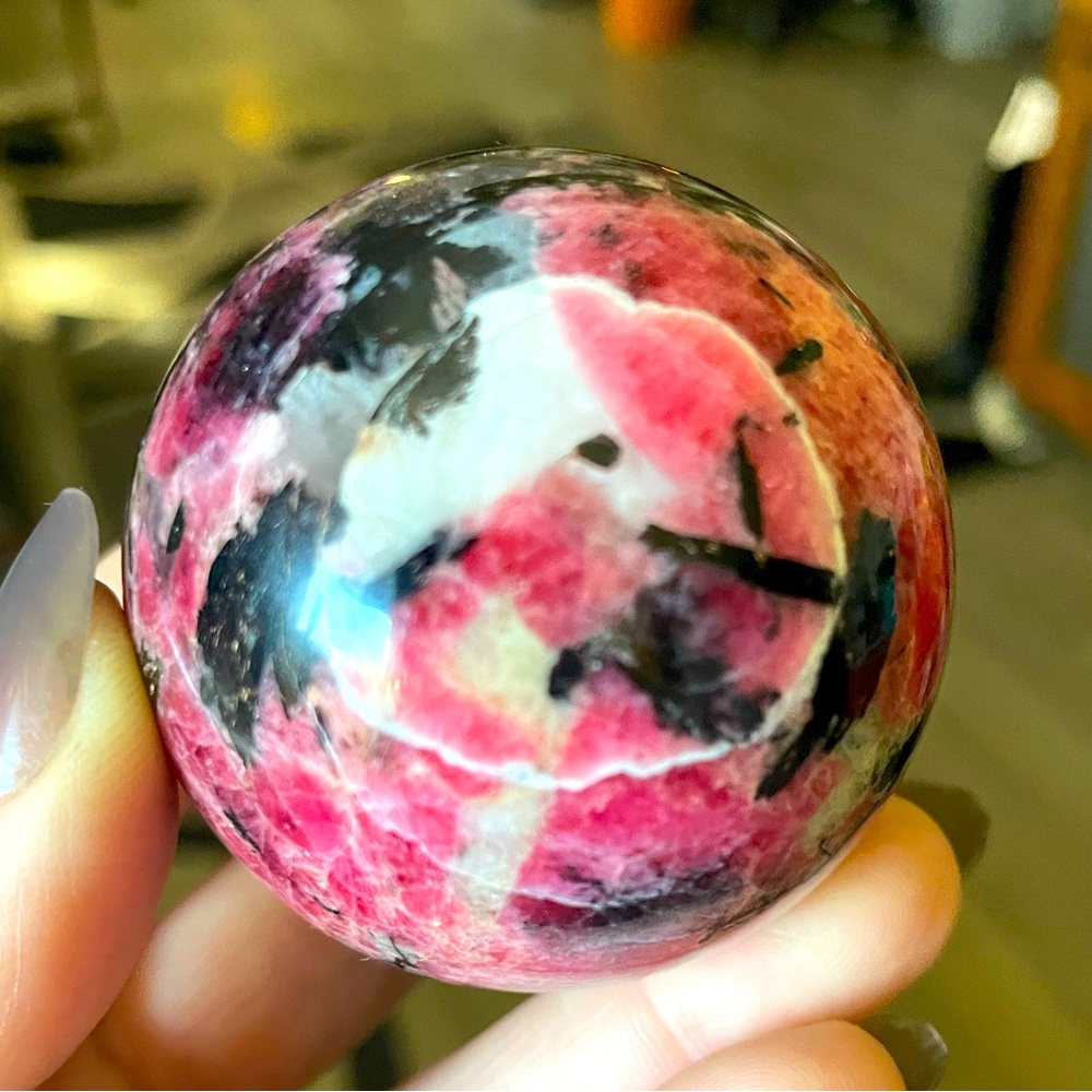 High Quality Pink Rhodonite Healing Crystal Sphere